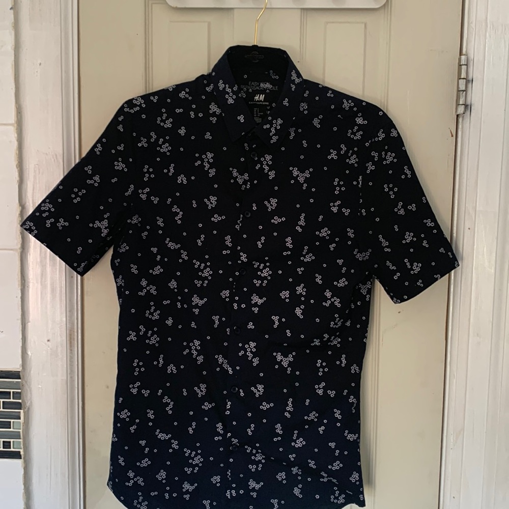 flower pattern button short sleeve shirt